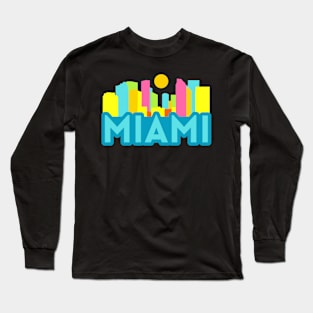 Colorful Miami city Florida Long Sleeve T-Shirt